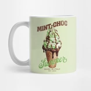 Mint chocolate chips ice cream cone - italian summer Mug